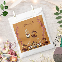 Earthen Mud Brown Teapot Cup Afternoon Tea Party Favour Bag