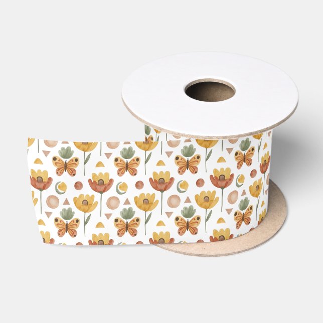 Earthen Petals & Wings Satin Ribbon (Spool)