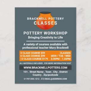 Earthen Pot Design, Pottery Classes, Potters Flyer