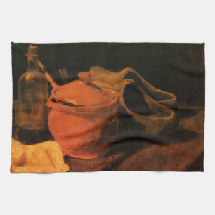 Earthenware, Bottle and Clogs by Vincent van Gogh Kitchen Towel