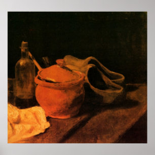 Earthenware, Bottle and Clogs by Vincent van Gogh Poster