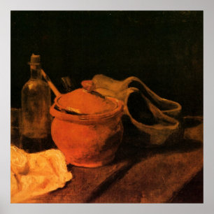 Earthenware, Bottle and Clogs by Vincent van Gogh Poster