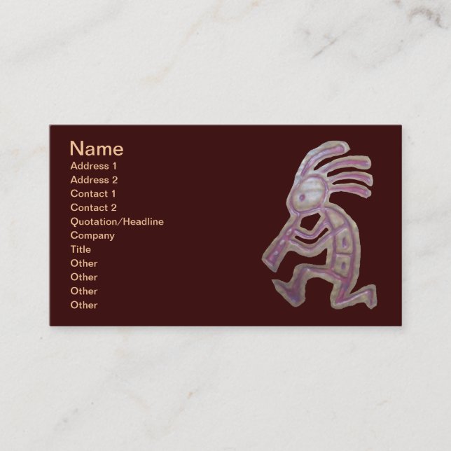Earthenware Kokopelli Business Card (Front)