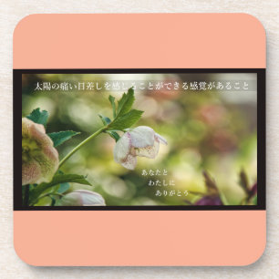 Earthlight and Healing Japanese Flowers and Poetry Coaster