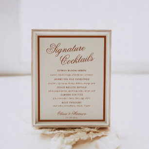 Earthly Chic Terracotta Signature Drinks Sign