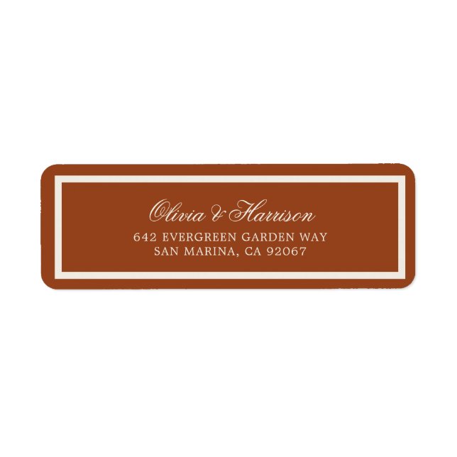 Earthly Chic Terracotta Wedding Address Label (Front)
