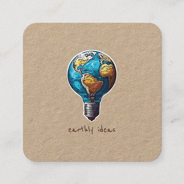 Earthly Ideas Square Business Card (Front)