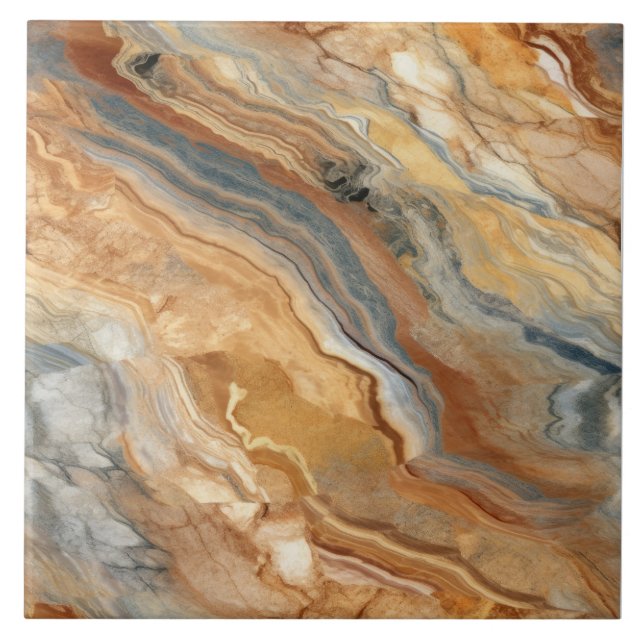 Earthly Tone Marble Pattern Tile (Front)