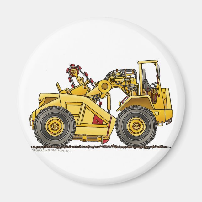 Earthmover Pan Scraper Construction Magnets (Front)