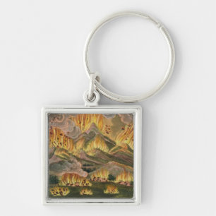 Earthquake and Eruption of the Mountain of Asama-y Keychain
