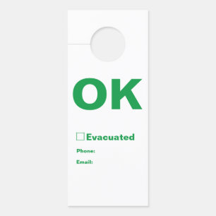 Earthquake Safety Need Help I'm Okay Door Hanger