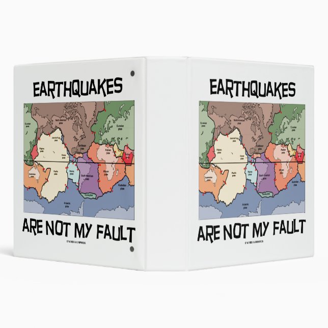 Earthquakes Are Not My Fault Plate Tectonics Map Binder (Background)