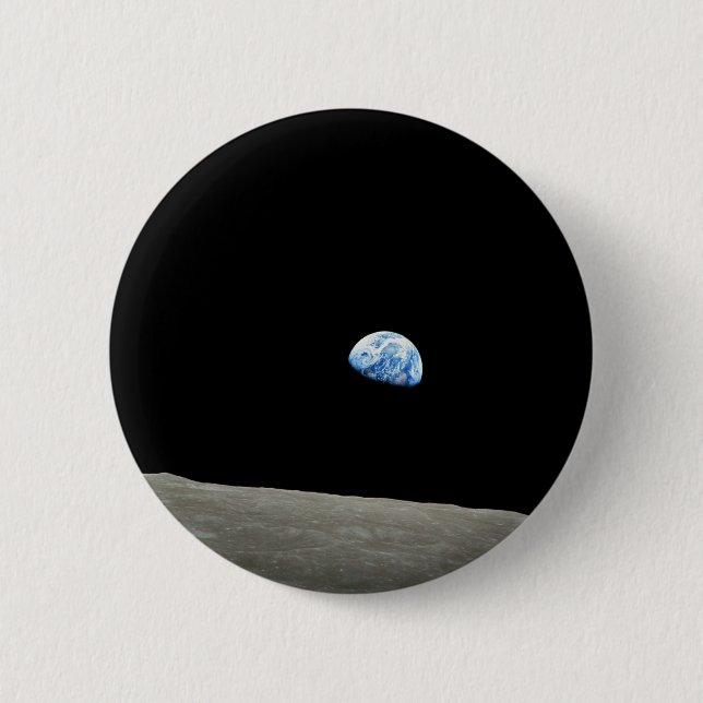 Earthrise 2 Inch Round Button (Front)