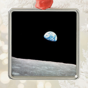 Earthrise from Moon Space Photo Metal Ornament