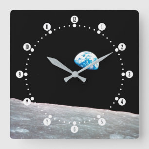 Earthrise Square Wall Clock