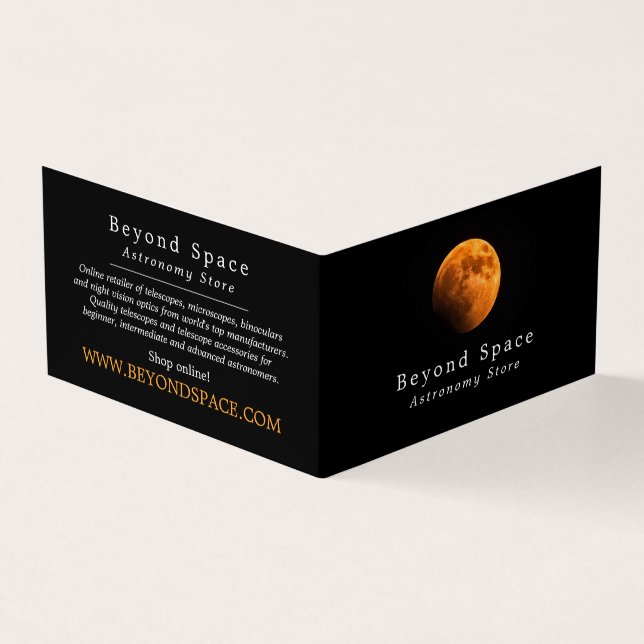 Earth's Blood Moon, Astronomer, Astronomy Store Business Card (Outside)