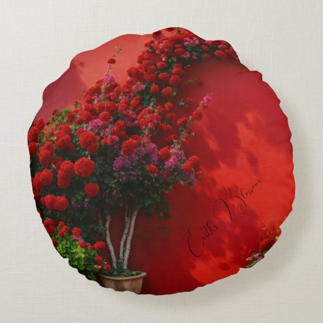 Earth's Blossom Round Pillow (Back)
