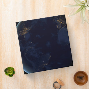 Earth's City Lights At Night Binder