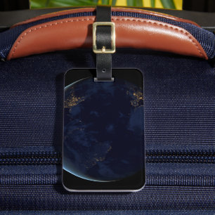 Earth's City Lights At Night Luggage Tag
