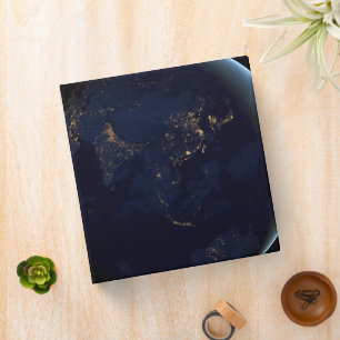 Earth's City Lights At Night On Asia And Australia Binder