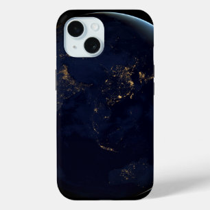 Earth's City Lights At Night On Asia And Australia iPhone 15 Case