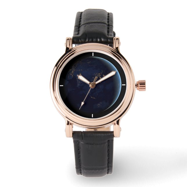 Earth's City Lights At Night On Asia And Australia Watch (Front)