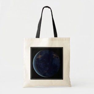 Earth's City Lights At Night Tote Bag