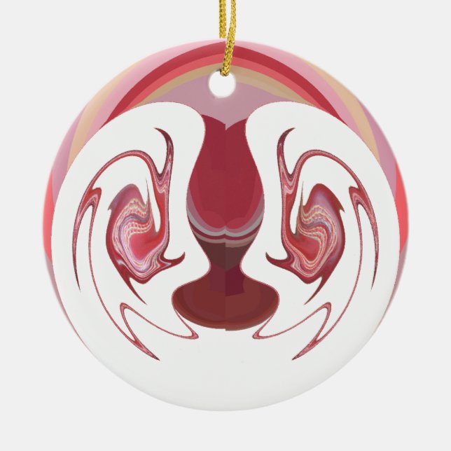 Earth's Embers: Textured Tapestry of Africa Ceramic Ornament (Front)