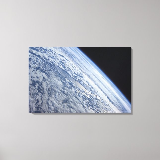 Earth's horizon against the blackness of space canvas print (Front)