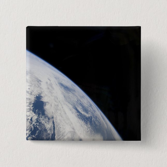 Earth's horizon and the blackness of space 2 inch square button (Front)