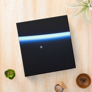 Earth's Thin Line Of Atmosphere And A Gibbous Moon Binder