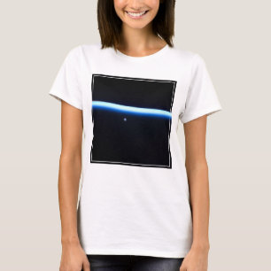 Earth's Thin Line Of Atmosphere And A Gibbous Moon T-Shirt