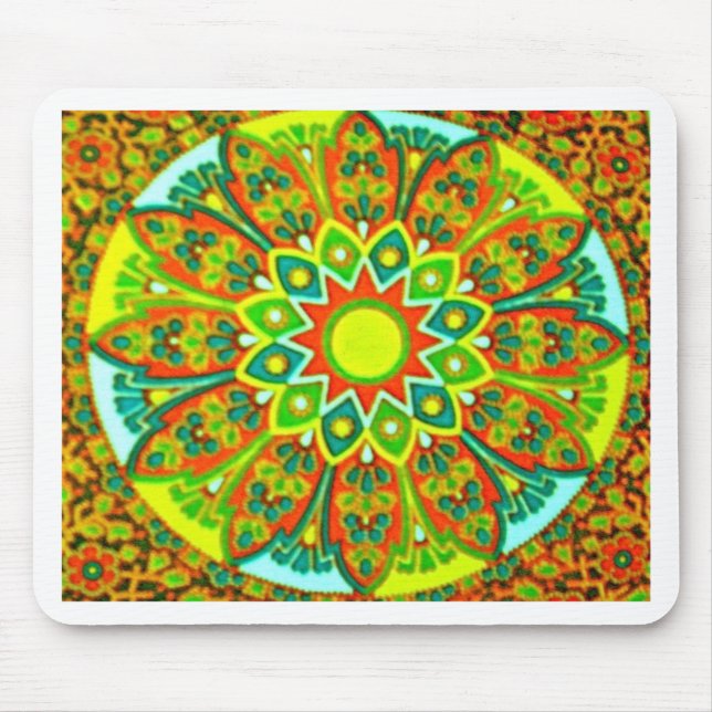 Earthtone Ethnic Look Mandala Mouse Pad (Front)