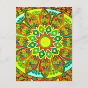 Earthtone Ethnic Look Mandala Postcard