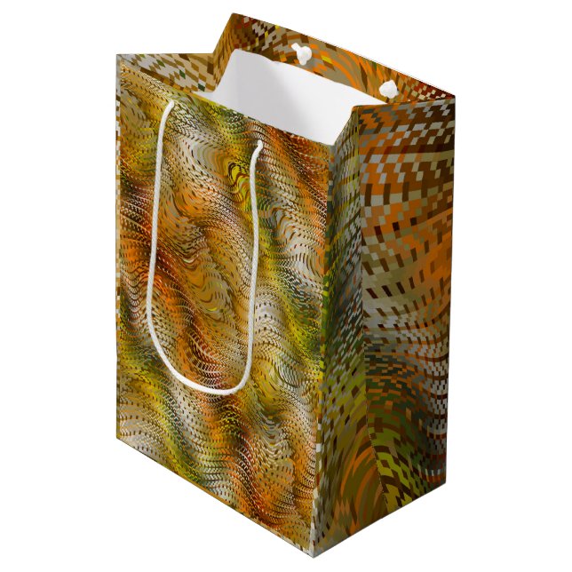 Earthtone Faux Snakeskin Gift Bag (Front Angled)
