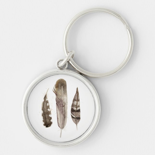 Earthtone Feathers II Keychain (Front)