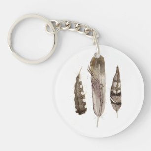 Earthtone Feathers II Keychain