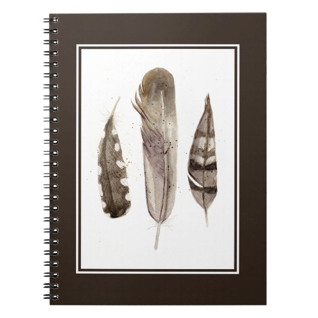 Earthtone Feathers II Notebook (Front)