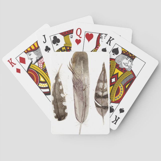 Earthtone Feathers II Playing Cards (Back)