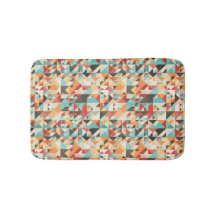 Earthtone Geometric Pattern Bath Mat