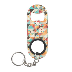 Earthtone Geometric Pattern Mini Bottle Opener
