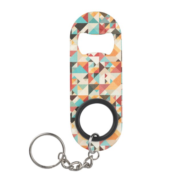 Earthtone Geometric Pattern Mini Bottle Opener (Front)