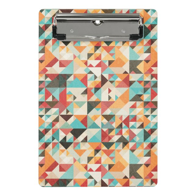 Earthtone Geometric Pattern Mini Clipboard (Front)