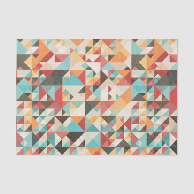 Earthtone Geometric Pattern Tissue Paper (Front)