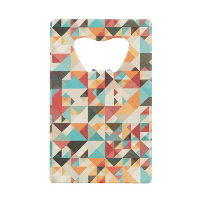Earthtone Geometric Pattern Wallet Bottle Opener (Front)