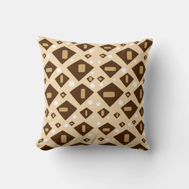 Earthtone Geometry Throw Pillow (Front)