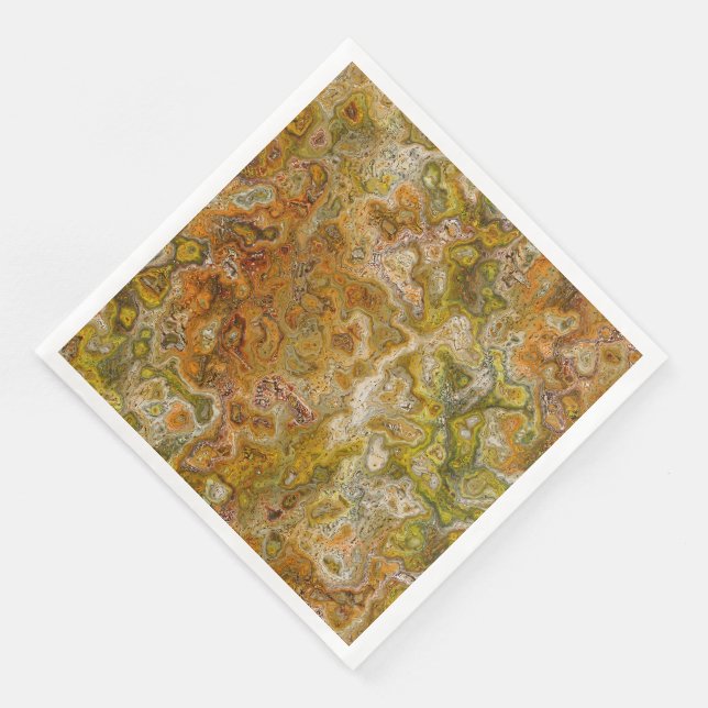 Earthtone Marble Paper Party Napkins (Corner)
