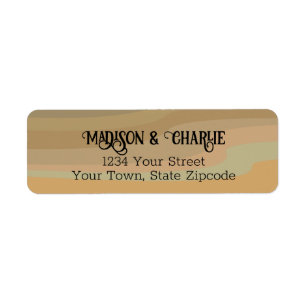 Earthtone Retro Swirls Wedding Return Address