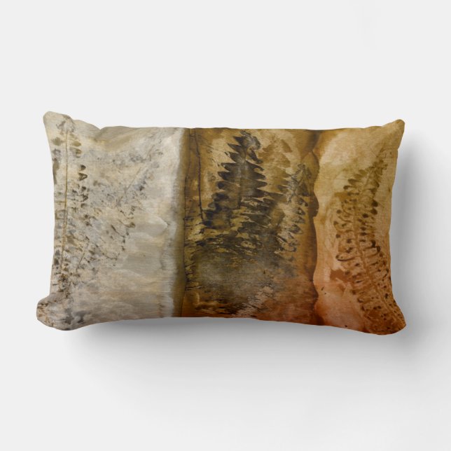 Earthtone Watercolor - Brown Warm Earth Tones Fern Lumbar Pillow (Front)