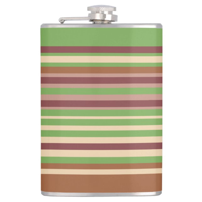 Earthtones Stripes Flask (Front)